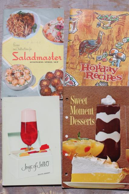 photo of huge lot 50+ vintage cookbooks 1930s to 70s, retro meals & advertising recipe booklets #3