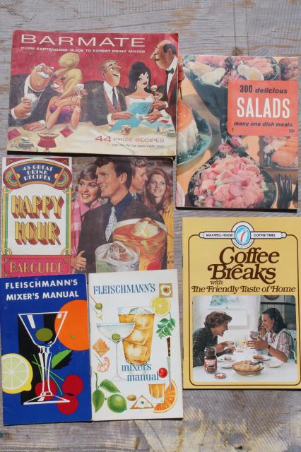 photo of huge lot 50+ vintage cookbooks 1930s to 70s, retro meals & advertising recipe booklets #5