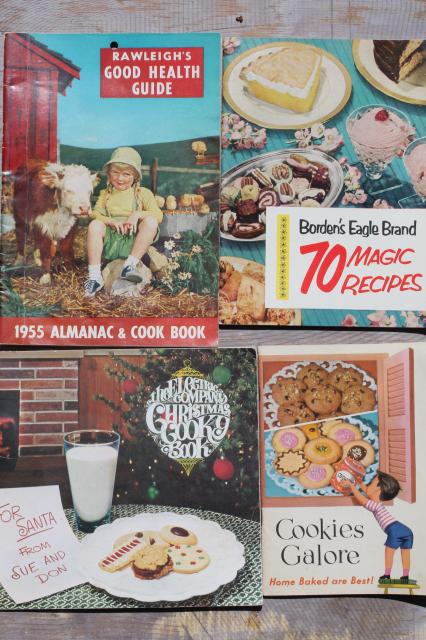 photo of huge lot 50+ vintage cookbooks 1930s to 70s, retro meals & advertising recipe booklets #17