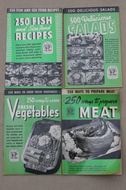 photo of huge lot 60+ vintage cookbooks 1930s to 70s, retro meals & advertising recipe booklets #5