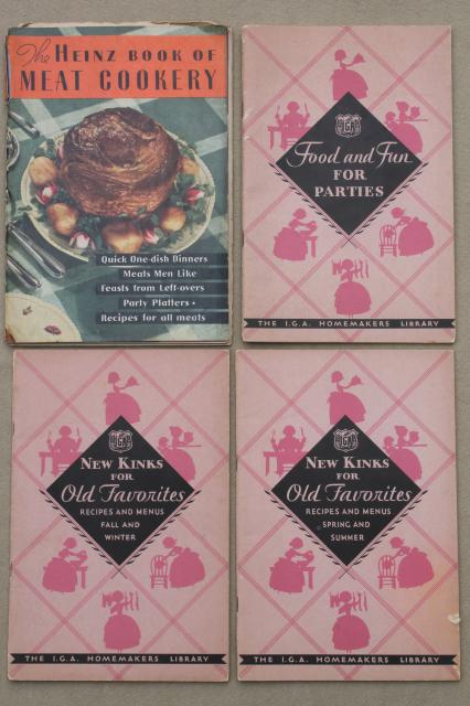 photo of huge lot 60+ vintage cookbooks 1930s to 70s, retro meals & advertising recipe booklets #8