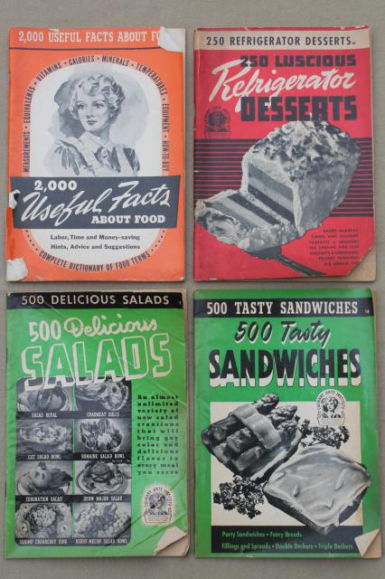 photo of huge lot 60+ vintage cookbooks 1930s to 70s, retro meals & advertising recipe booklets #14