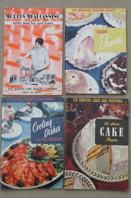 photo of huge lot 60+ vintage cookbooks 1930s to 70s, retro meals & advertising recipe booklets #18