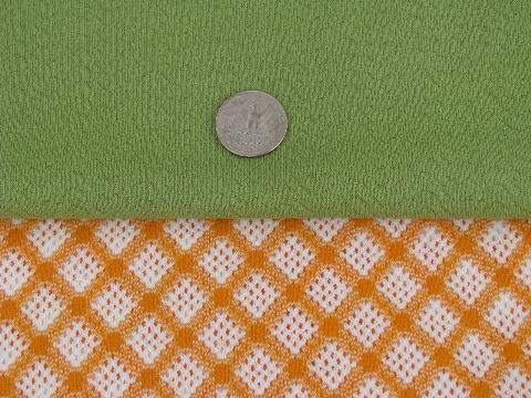 photo of huge lot 70s vintage polyester double knit fabric, bright retro colors! #4
