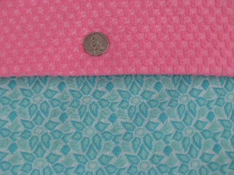 photo of huge lot 70s vintage polyester double knit fabric, bright retro colors! #6