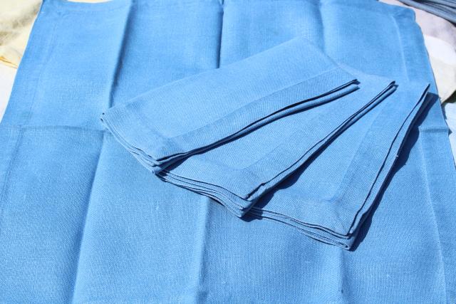 photo of huge lot 90+ vintage cloth napkin sets, soft washed pure linen napkins, cotton fabric napkins #8