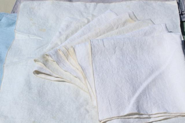 photo of huge lot 90+ vintage cloth napkin sets, soft washed pure linen napkins, cotton fabric napkins #12