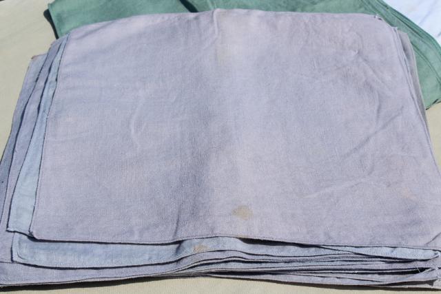 photo of huge lot 90+ vintage cloth napkin sets, soft washed pure linen napkins, cotton fabric napkins #14