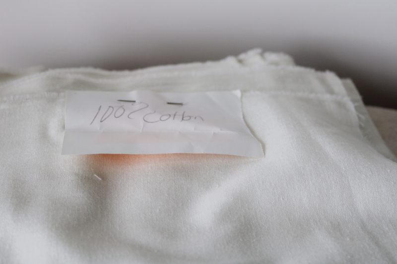 photo of huge lot all cotton fabric, white & natural unbleached color, different weights & textures #6