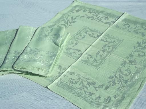 photo of huge lot antique and vintage all linen damask tablecloths, Irish double damask etc. #10