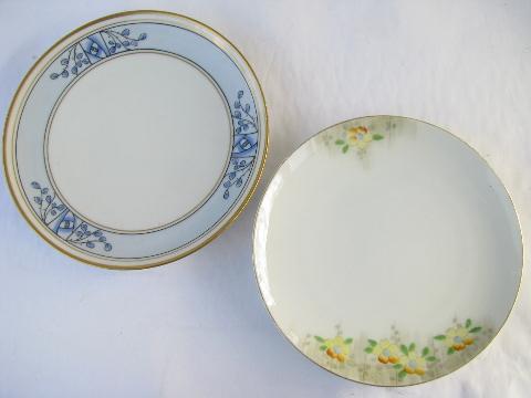 photo of huge lot antique & vintage hand-painted china cake plates, different flowers #7