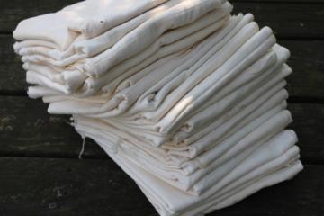 huge lot authentic vintage flour sacks, unbleached cotton fabric, 24 old feed sacks & flour sacks 
