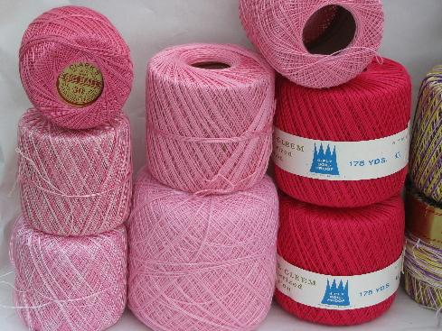 photo of huge lot crochet cotton thread, different weights & colors 50+ balls #2