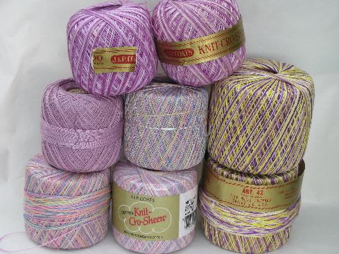 photo of huge lot crochet cotton thread, different weights & colors 50+ balls #3