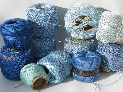 photo of huge lot fine cotton crochet thread, pearl cotton colors 70 balls #4