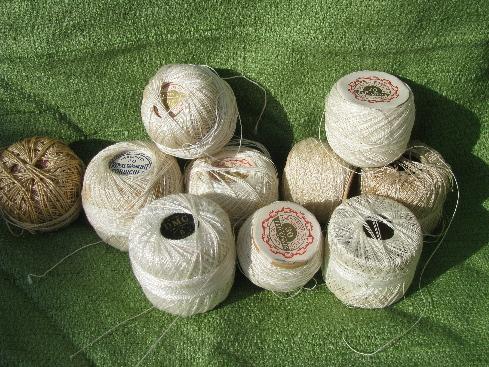 photo of huge lot fine cotton crochet thread, pearl cotton colors 70 balls #9