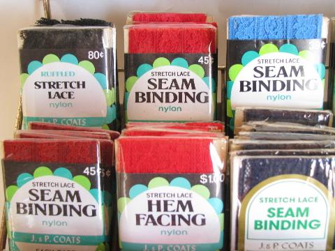 photo of huge lot mod colors retro vintage lace trim, carded trims in display rack #4