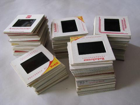 photo of huge lot of 140 assorted 1960s and 1970s vintage 35mm photo slides, people, buildings, cars etc #1