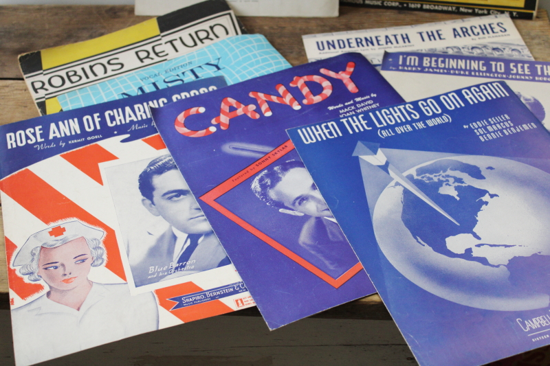 photo of huge lot of 150 pieces vintage sheet music 1930s 40s 50s great cover art graphics  #5