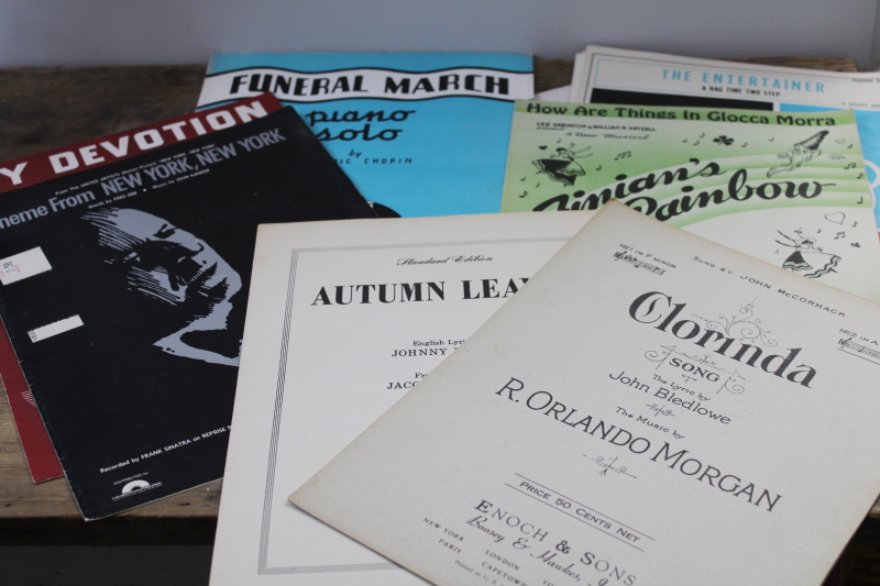 photo of huge lot of 150 pieces vintage sheet music 1930s 40s 50s great cover art graphics  #13