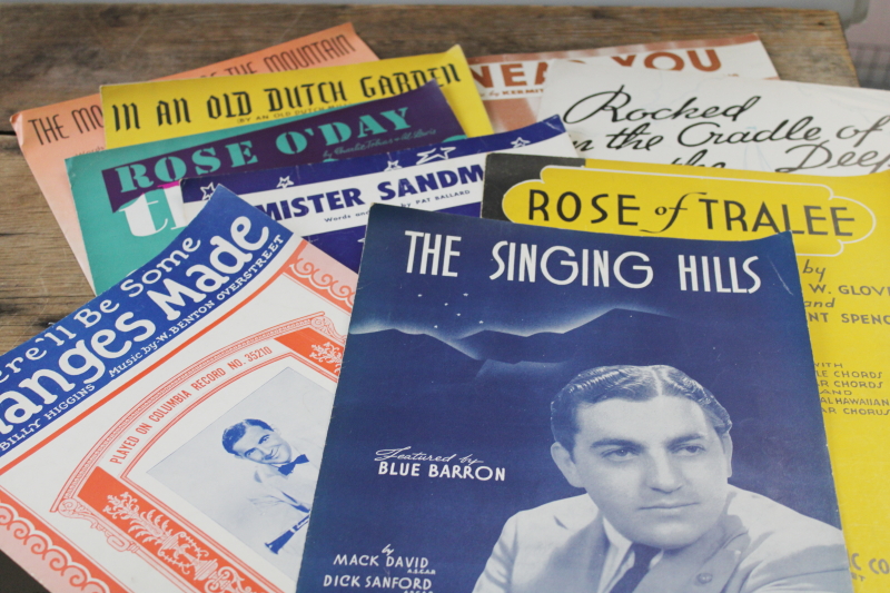 photo of huge lot of 150 pieces vintage sheet music 1930s 40s 50s great cover art graphics  #18