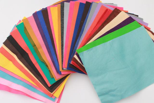 photo of huge lot of craft felt yardage & felt sheets in a rainbow of assorted colors #4