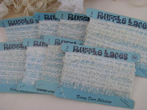 photo of huge lot of nylon lace, ruffles, edgings, trim for lingerie sewing #2