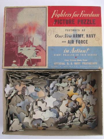 photo of huge lot of old 30s 40s 50s vintage jigsaw puzzles, round puzzle, Tuco etc. #4