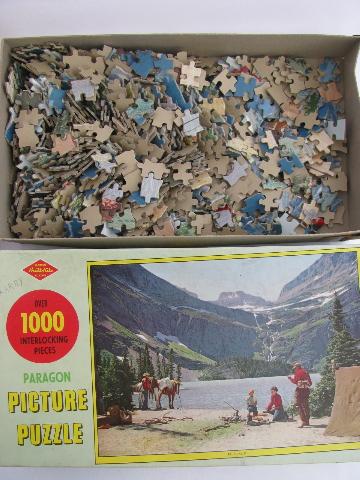 photo of huge lot of old 30s 40s 50s vintage jigsaw puzzles, round puzzle, Tuco etc. #8