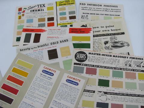 photo of huge lot of old architectural advertising and vintage paint chips, original colors! #3