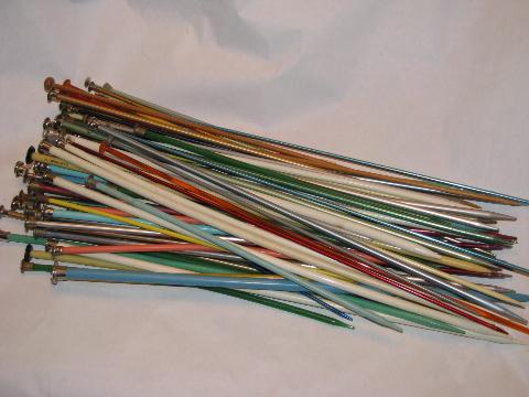 photo of huge lot of vintage knitting needles, all types & sizes, 45 pairs + #1