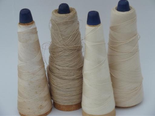 photo of huge lot old antique vintage cotton and linen thread for weaving, embroidery, lace making #9