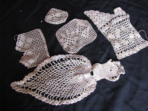 photo of huge lot old antique vintage crochet lace sewing trims, edgings, insertions #8