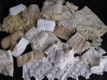 catalog photo of huge lot old antique vintage crochet lace sewing trims, edgings, insertions