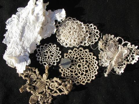 photo of huge lot old antique vintage crochet lace sewing trims, edgings, insertions #8