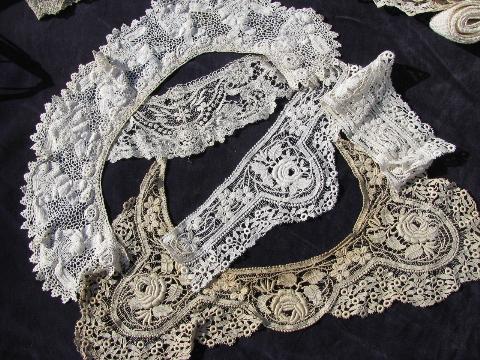 photo of huge lot old antique vintage crochet lace sewing trims, edgings, insertions #2