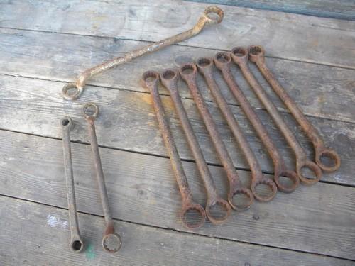 photo of huge lot old farm tractor wheel wrenches IH International Harvester #1