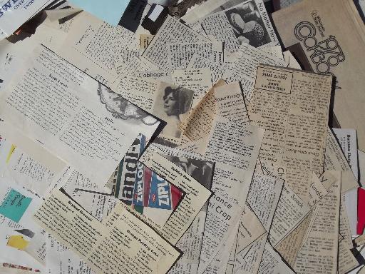 photo of huge lot old newspaper clippings and labels, 60s 70s 80s vintage recipes #2