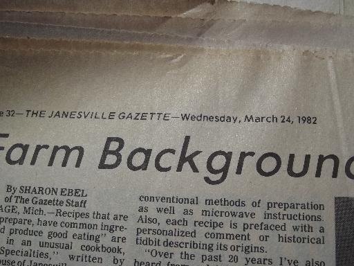photo of huge lot old newspaper clippings and labels, 60s 70s 80s vintage recipes #6