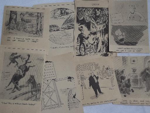 photo of huge lot old newspaper clippings, vintage cartoons, teen topics columns #5