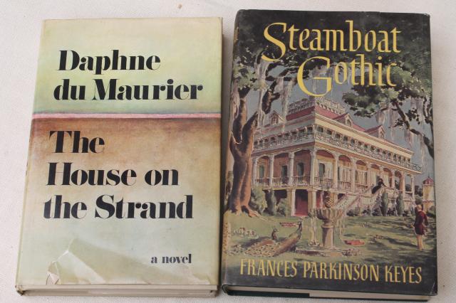 photo of huge lot old novels w/ pulp vintage cover art paper dust jackets, retro bestsellers #7