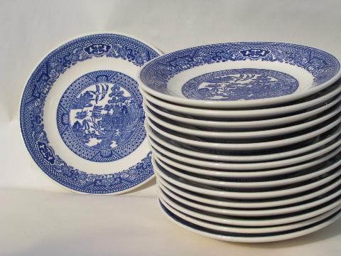 photo of huge lot old & vintage Blue Willow china, 40 pcs mis-matched cups & saucers #9