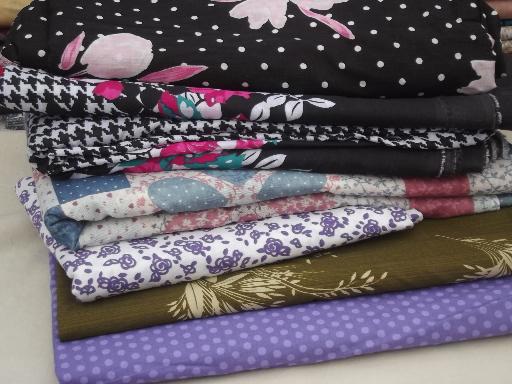 photo of huge lot retro bed sheet style floral prints cotton & blend print fabric #3