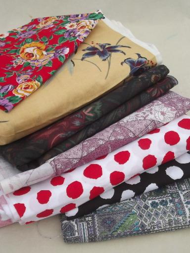 photo of huge lot retro bed sheet style floral prints cotton & blend print fabric #7