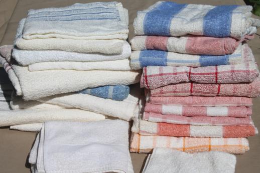 photo of huge lot unused vintage cotton bath towels & hand towels, 1940s new old stock Cannon towels #8