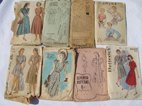 photo of huge lot vintage 30s, 40s, 50s, 60s sewing patterns, dresses & lingerie #5