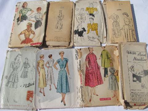 photo of huge lot vintage 30s, 40s, 50s, 60s sewing patterns, dresses & lingerie #9