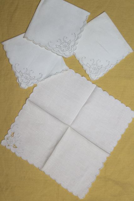 photo of huge lot vintage cotton and linen napkins, cloth napkin sets to mix and match #19