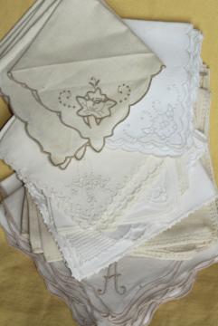 catalog photo of huge lot vintage cotton and linen napkins, cloth napkin sets to mix and match