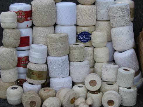 photo of huge lot vintage cotton crochet thread, different weights, 70+ balls #1